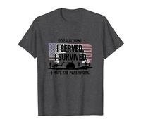 DD214 Alumni : I Served, I Survived, I Have The Paperwork T-Shirt, Homme, Chiné Foncé, XXL