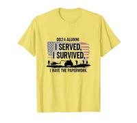 DD214 Alumni : I Served, I Survived, I Have The Paperwork T-Shirt, Homme, Citron, M