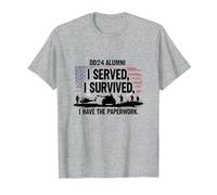 DD214 Alumni : I Served, I Survived, I Have The Paperwork T-Shirt, Homme, Gris Chiné, 3XL