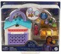 Mattel Disney Wish, Asha et la bonne étoile - Coffret Transportable Marché De Dahlia Du Royaume De Rosas Avec 1 Mini Poupée Dahlia, 1 Figurine Et 9 Accessoires, A Partir De 3 Ans, HRH74