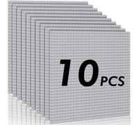 DDA-10 Classic Plaque de Base, Grande Plaque de Construction 10"" x 10"", Compatibles avec Les Grandes Marques et Les Tables D'activités, pour Les Bâtisseurs de Âge 3+ (Gris)