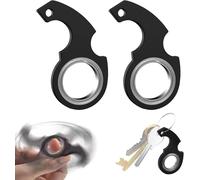 DDA-2 pièces Porte-clés Spinner Key Spinner Fidget Ring Toy Fidget Key Flipping Toy for Teens(Noir)