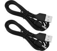 DDA-2pcs Câbles de Chargeur USB vers DC 3,5mm Trou Rond Cordon de Charge Compatible avec Fairywill Brosse à Dents Électrique Stéréo Petit Ventilateur Nettoyant 5V 1A 1 Mètre, Noir