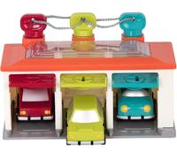 DDA-- 3-Car Garage - Jeu de tri de voitures et de couleurs - Jouet de cause à effet - Voitures à pousser et à faire avancer - Correspondance des couleurs, 2 ans +