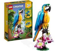 DDA-31136 Creator 3-en-1 Le Perroquet Exotique, Jouet de Construction, Figurines Animaux de la Jungle, avec Grenouille et Poisson, Jeu Créatif Enfants Dès 7 Ans