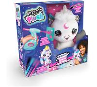 DDA-- Airbrush Plush - Peluche Licorne Cosmique à Personnaliser avec Corne Lumineuse - avec Carte de prédiction, feutres et pochoirs - AIR 028, Blanc
