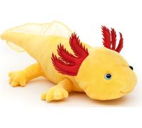 DDA-Axolotl Peluche Aquatique Originale (Jaune avec Yeux Bleus) ¿ 32 cm (Longueur) ¿ Peluche Aquatique ¿ Doudou
