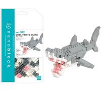 DDA-Bandai - Nanoblock - Grand requin blanc - Mini figurine en briques - Jeu de construction - Kit construction figurines animaux requin en pixel - NBC332