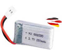 Dda-Batterie Li-Po 3,7 V 250 Mah 1s - Mx2.0 2p - Connecteur Molex - Rc Quadcopter - Drone - Avion - Hélicoptère - Compatible Avec Holy Stone Hs210, Syma X11-C, Wl-Toys V911-S, Su F-35, Hw39-Dda