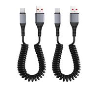 Dda-Câble Usb C Spiralé, 2pc Cable Spirale Voiture, Câble Usb C (0.4m-1.5m) 4a À Charge Rapide, Compatible Avec Galaxy S24 S23 S22 S21 S20 S10 S9 S8 Plus Note 10 9 8, Google Pixel, Xiaomi, Pad