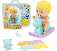 DDA-Cicciobello Amicicci, Bébé avec Cheval à Bascule, avec Accessoires, Modèle Garçon Cheveux Blonds, Jouet pour Enfants dès 3 Ans, GIOCHI PREZIOSI, CC0101