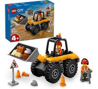 DDA-City La chargeuse de Chantier Jaune - Véhicule de Construction pour Jeunes Enfants avec 2 minifigurines d¿ouvriers et des Accessoires - Cadeau Montessori pour garçons et Filles dès 4 Ans 60450