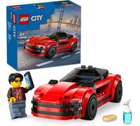 DDA-City La Voiture de Sport Rouge - Véhicule de Course pour garçons et Filles dès 5 Ans - Jouet interactif avec minifigurine de conducteur et Accessoires - Idée de Cadeau d'anniversaire 60448