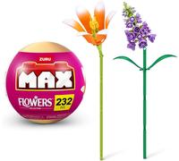 DDA-Collection de Briques de Construction Max Premium Flowers(Lily et SnagDragon) (Jusqu`à 243 pièces, 2 Fleurs par Capsule, 10 à Collectionner), 1 Capsule