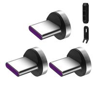 Dda-Connecteur Magnétique 100w 3pcs, Têtes Type C, Bouchon Anti-Poussière, Adaptateur Pour Câble De Charge (Sans Cordons)