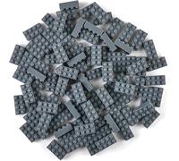 DDA-- Ensemble de Briques Classiques Classic Briks - Compatible avec Toutes Les Grandes Marques - 2 x 4 tenons - Gris - 96 pièces