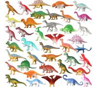 DDA-Figurines de Dinosaures, Lot de 40 Jouets de Dinosaures en Plastique pour Enfants Garçons Tout-Petits Anniversaire Noël Pâques Saint Valentin Cadeaux, y Compris T-Rex Triceratops Stegosaurus