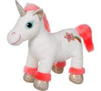 DDA-GIPSY Toys - Peluche Lica Bella 22 cm Blanche et Rose Corail - Peluche pour Enfant - 071608