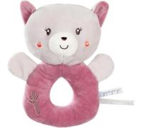 DDA-GIPSY TOYS \u2013 PELUCHE - HOCHET CHAT \u2013 GAMME « BAMBOO » - 14 CM S/CARTE \u2013 ROSE ET GRIS \u2013 1ER AGE