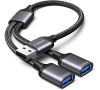 DDA-KiWiBiRD Double Prise USB, doubleur USB, Adaptateur Double USB2.0 câble Y répartiteur 1 Male vers 2 Femelle Charge données Compatible avec Ordinateur Portable PS5 PS4 clé Clavier Souris imprimant
