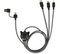 Dda-Legami - Câble De Recharge Et De Synchronisation 3-En-1 Three Hugs, Thème Kitty, 5 Connecteurs, Avec Adaptateur Type-C-Usb, Charge Rapide Jusqu'à 60 W/3a, Longueur 120 Cm.