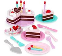 Dda-Li'l Woodzeez Play Circle Gâteau D'anniversaire De Princesse - Jeu De Simulation - 24 Pièces - Assiettes Et Bougies Accessoires, 3 Ans Et Plus, Grise