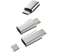 DDA-Lot de 3 adaptateurs USB C vers micro USB mâle - Compatible avec Samsung Huawei Google Xiaomi Galaxy S6 S7 Edge - Câble de charge vers prise jack Android