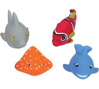 DDA-LUDI - Aspergeurs de Bain, Poissons - 4 Animaux Arroseurs pour Jouer dans Le Bain ou à la Plage - Jouets de Bain pour Bébé - À Partir de 10 Mois