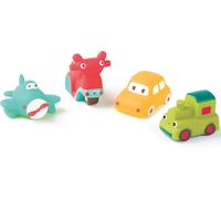 DDA-LUDI - Aspergeurs de Bain, Transport - 4 Petits Véhicules Arroseurs pour Jouer dans Le Bain ou à la Plage - Jouets de Bain pour Bébé - À Partir de 10 Mois
