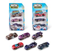 DDA-Metal Machines Color Change Series 4, Mini Die-Cast 6 Pack Par ZURU, Collection Race Car Boys Toy 1:64 (6 Pack), Les Styles Peuvent Varier