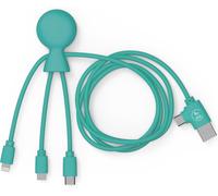 Dda-- Mr Bio 1m Câble Multi Usb 4 En 1 En Forme De Pieuvre - Chargeur Universel En Plastique Recyclé - Prise Usb Universel Usb-C, Lightning,Micro Usb, Usb Pour Smartphone Universelle - Menthe