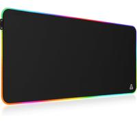 DDA-Pad Rubidium - Tapis de Souris Gaming RGB XXL - Rétroéclairage LED 14 Modes - Surface Haute Précision - Hydrorésistant - Base Antidérapante - 800x300x4mm ¿ Idéal pour PC, PS4, PS5, Xbox