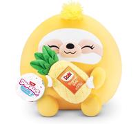 DDA-, Series 2, Sloth (Dole, Pineapple), Plush Toy, Cuddly Squishy Comfort Plush with License Snack Brand Accessory, Small (20 cm), Brown Box, (Sloth)