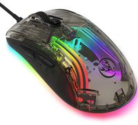 DDA-Souris transparente 383 PRO X400, souris de jeu filaire ultra légère, 13 souris rétroéclairées RVB, 6 DPI réglables 12800 Marco, modèle optique USB Aerox pour Win10/Xbox/PS4/PS5/Mac/HP/Acer