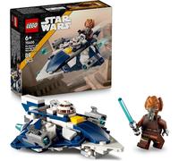 DDA-Star Wars 75400 The Clone Wars Microfighter Chasseur Jedi de Plo Koon - Jouet avec 2 Fusils à Tenons - Minifigurine avec Sabre Laser - Cadeau pour Garçon dès 6 Ans & Fans de La Guerre des Clones