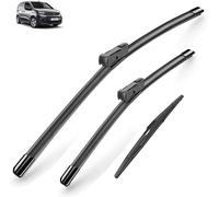 DdaiXQ d'essuie-Glace pour Peugeot Partner 2 2008-2017 2009 2010 2011, Essuie-Glaces Voiture Jeu de balais d'essuie-Glace Avant et arrière, Extrêmement Silencieux