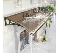 Ddasam Auvent Arqué en Appentis pour Porte et Fenêtre - Structure en Aluminium et Polycarbonate Durable - Crée Un Havre de Paix Protégé（60x220cm）