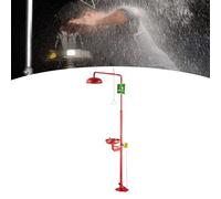 Ddasam Combination Eyewash Station, Combination Emergency Shower System, Sprayed Emergency Eyewash Station 2 IN 1 Coated Emergency Shower 304 Stanless Steel Eye Washer