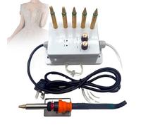 DDCFL Applicateur de Strass thermocollants avec Jeu de 6 Embouts en Laiton, température réglable, Aspiration Automatique, température maximale de 400 °C. Kit pour embellir vêtements, Chaussures