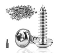 ddckj 60 Pièces Vis Autoforeuse Inox M5x18 mm 304 Vis A Bois Inox, à tête bombée, auto-taraudeuses torx auto-taraudeuses Dureté élevée,Entièrement Fileté