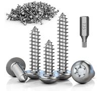 ddckj 60 Pièces Vis Torx M5x25 mm Vis Bois Tete Plate A2 V2A Autoforeuse Inox Filetage Complet Rond En Bois Convient Pour l'entretien des équipements, l'entretien de La Maison