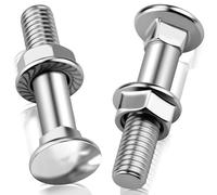 ddckj Lot de 25 Boulon Tete Ronde Collet Carré M6 × 60 Demi-Filetés Boulons de Carrosserie avec Écrou Hexagonal à Bride pour Bricolage, Automobile et Charpente Métallique