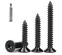 ddckj Lot de 70 Vis a Bois Noir M5 x 30 mm Vis à Bois Torx Tête Fraisée Torx T25 Acier Inoxydable A2 Filetage Complet pour Panneaux d'aggloméré, Vis Autotaraudeuses, Menuiserie
