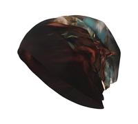 DDCXZPP Bonnet tricoté tendance pour adulte Motif petit koala avec imprimé biscuits extensible et confortable pour activités de plein air et voyage Noir