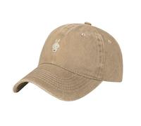 DDCXZPP Casquette de baseball en denim délavé noir avec imprimé lapin crème café chapeau réglable en coton respirant et léger, Naturel, taille unique