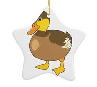 DDCXZPP Pendentif en forme d'étoile en céramique pour sapin de Noël Motif canard Mignon Doodle Maisons, centres commerciaux, supermarchés et magasins