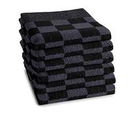 DDDDD - Serviette de Cuisine - Barbeque - Essuie Main Cuisine - Accessoire Cuisine - Torchon Cuisine - Coton - Anthracite - 6 pièces