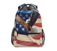 DDDIYEU Aigle De Vol Drapeau AméRicain Bandoulière Sacs Cartable à Dos à Cartable Étudiants Sac pour Scolaire Filles Voyages Garçons