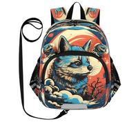 DDDIYEU Aquarelle Raton Laveur Sac à Dos Bébé Rigolo avec Oreilles,Mini Sac à Épaule Adorable,Sac à Dos pour Enfants Oeuvre