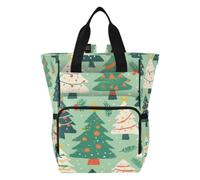 DDDIYEU Arbres Verts FêTe Simple Vacances Sac à Langer Sac à Dos Grande Capacité Multifonction Sac à Couches pour Voyage Maman Femme Papa